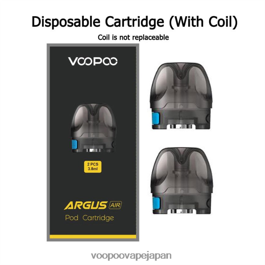 VOOPOO ARGUS AIR ポッドカートリッジ(2個) 0.8オームコイル付きポッド - VOOPOO vape price 00NHFV535